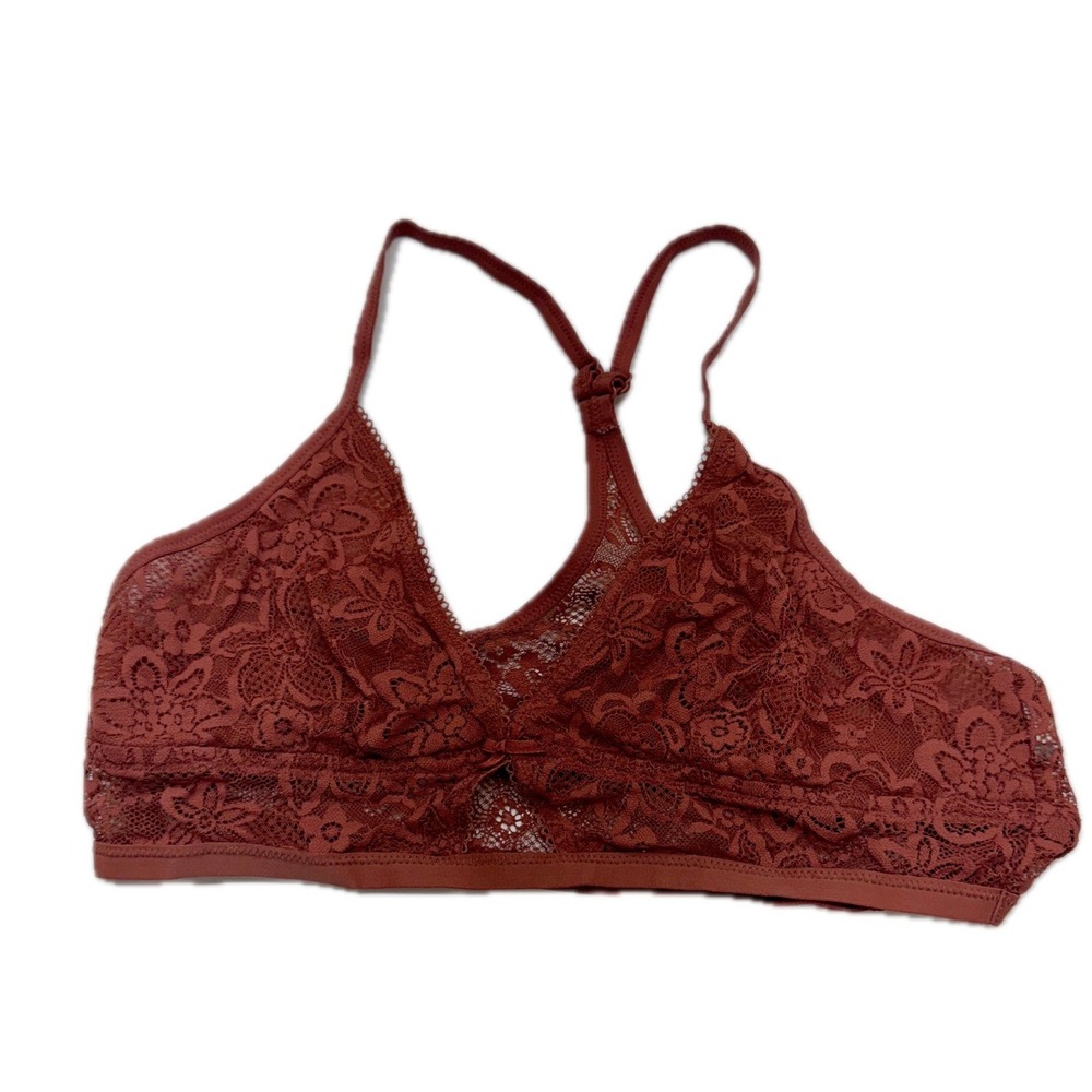 Aerie Bralette Womens XL Rust Orange Lace Boho Romantic